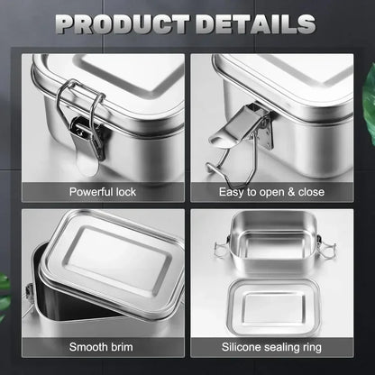 Lunch box stainless steel with swing top closure - BPA – alternate product view 4