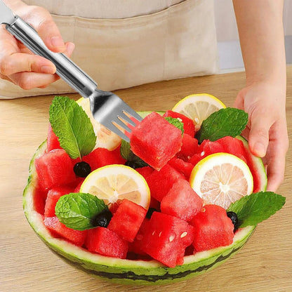 Stainless steel watermelon slicer with fork – alternate product view 5