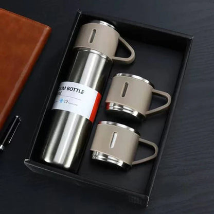 Thermos Flask Gift Set with 3 Mugs - Hot & Cold, 500ml – alternate product view 6