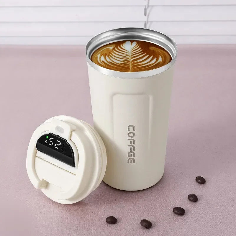 Stainless steel thermos mug with intelligent temperature display - TempMate – alternate product view 6