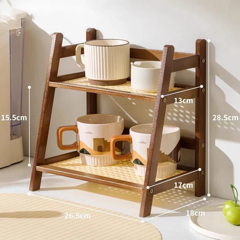 2 Tier Bamboo Kitchen Shelf - Kitchen Desk Organizer – alternate product view 5