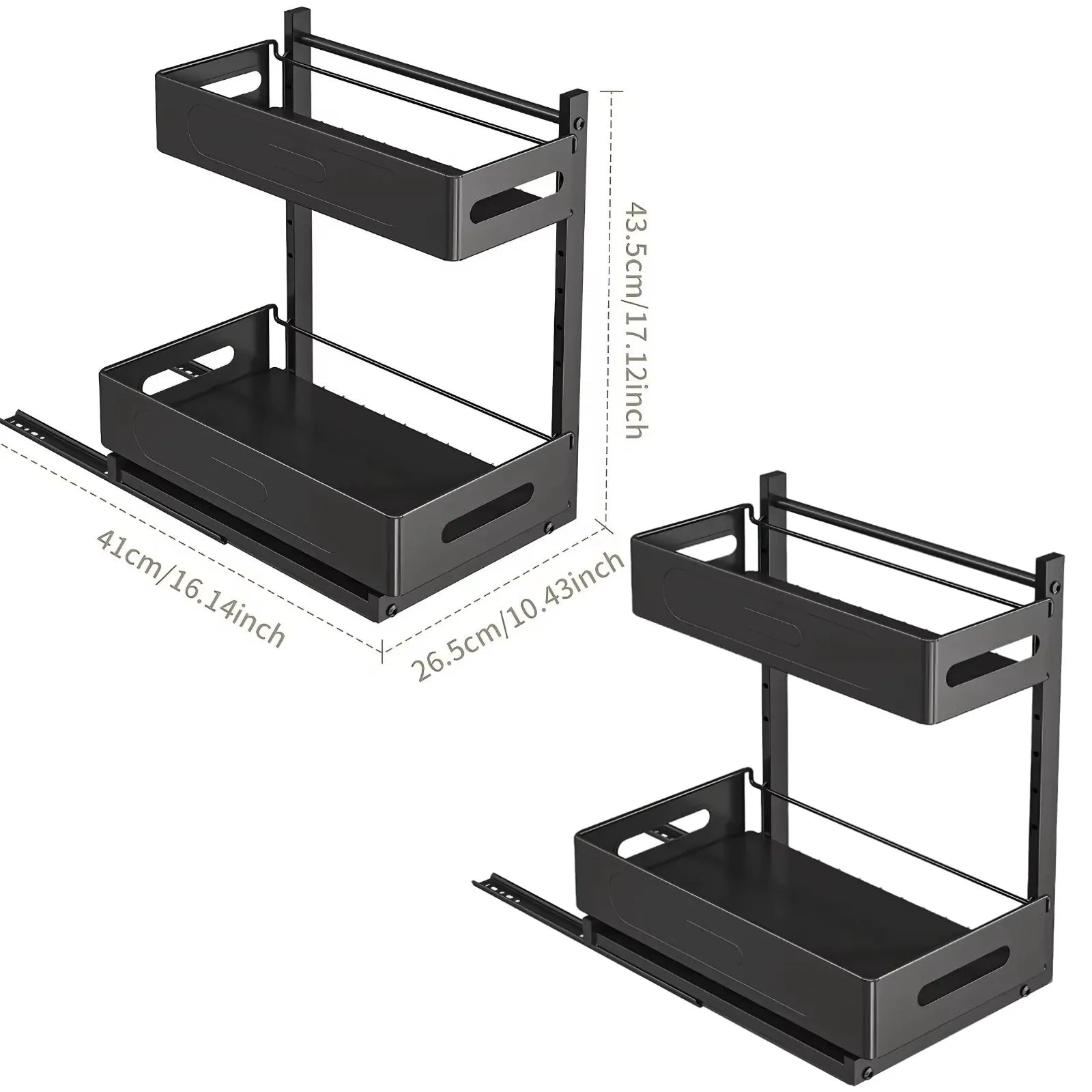 Extendable kitchen cabinet organizer 2 tiers – alternate product view 8