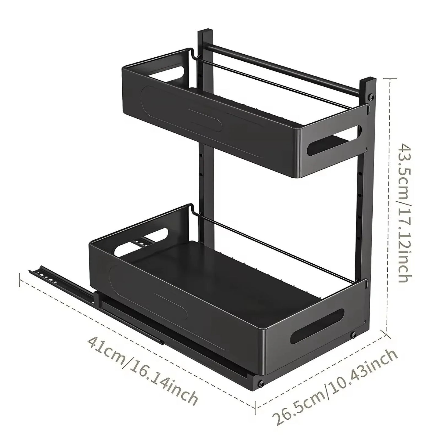 Extendable kitchen cabinet organizer 2 tiers – alternate product view 6