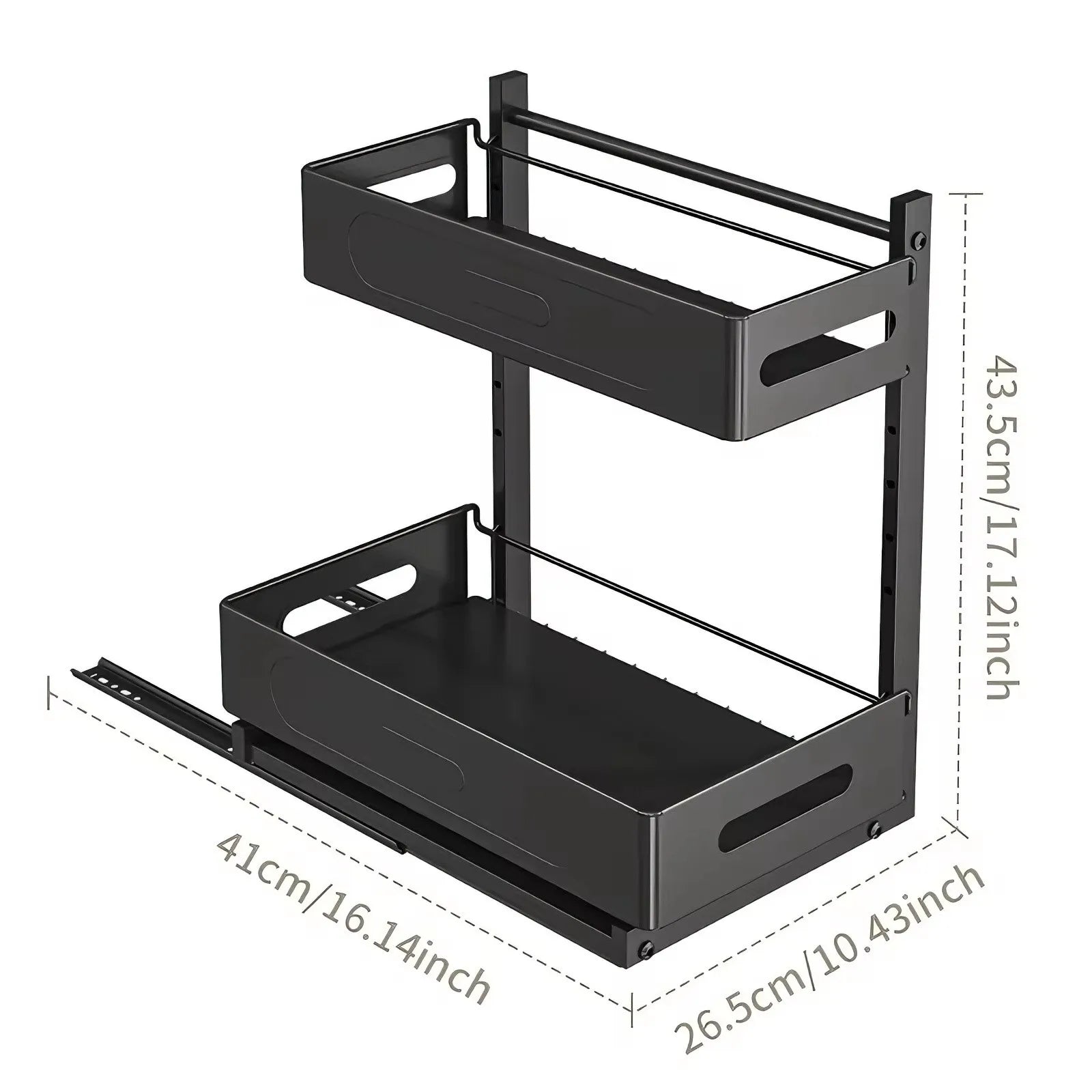 Extendable kitchen cabinet organizer 2 tiers – alternate product view 6