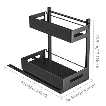 Extendable kitchen cabinet organizer 2 tiers – alternate product view 6
