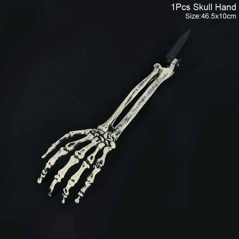 Halloween Skull Decoration with Realistic Bone Finish and Separate Arm, Outdoor Use – alternate product view 9