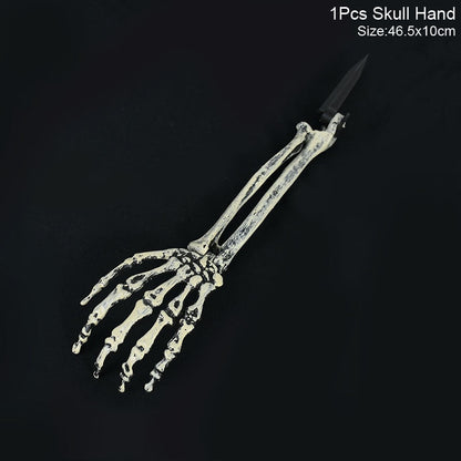 Halloween Skull Decoration with Realistic Bone Finish and Separate Arm, Outdoor Use – alternate product view 9