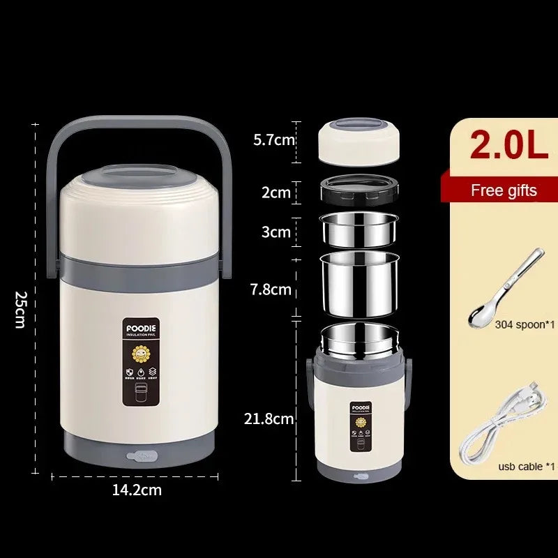 Electric lunch box USB with warming function 2.0 l – alternate product view 3