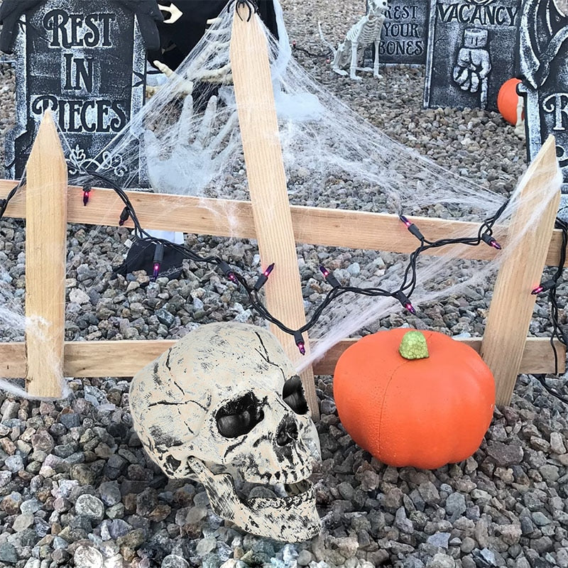Halloween Skull Decoration with Realistic Bone Finish and Separate Arm, Outdoor Use – alternate product view 6