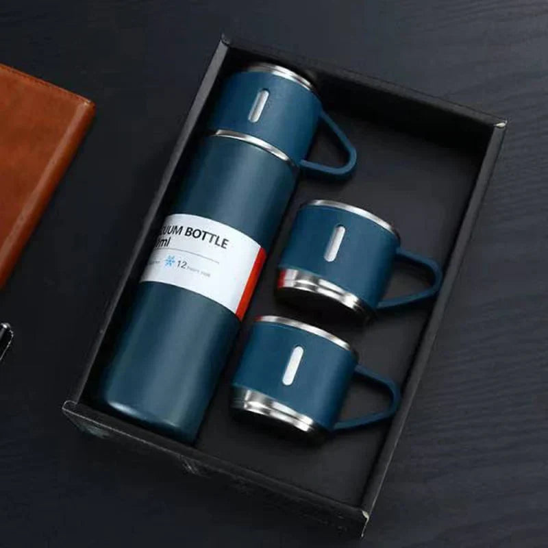 Thermos Flask Gift Set with 3 Mugs - Hot & Cold, 500ml – alternate product view 3