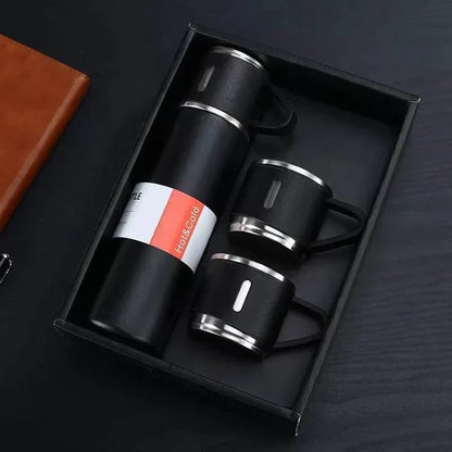 Thermos Flask Gift Set with 3 Mugs - Hot & Cold, 500ml – alternate product view 4