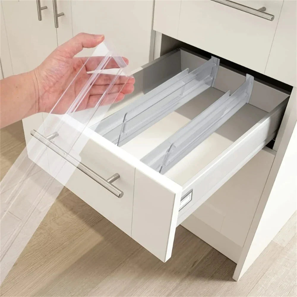 Plastic drawer divider, adjustable, transparent – alternate product view 2