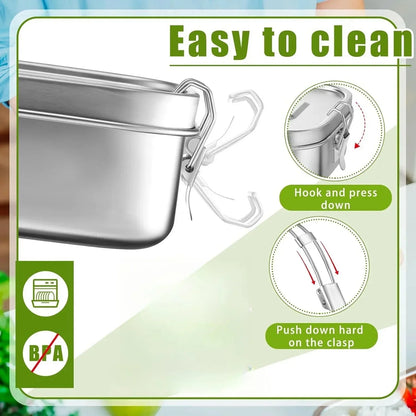 Lunch box stainless steel with swing top closure - BPA – alternate product view 2