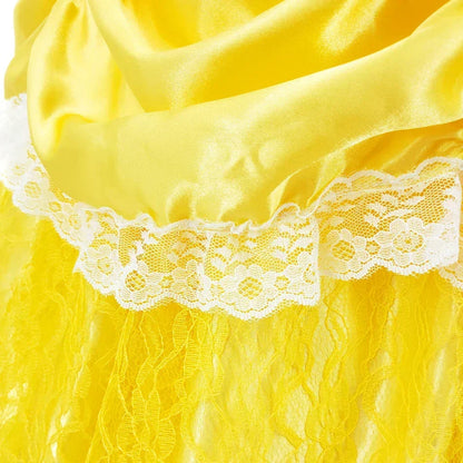 Girls Princess Gown Costume with Tiara and Gloves – Complete Belle-Inspired Dress-Up Set for Birthday – alternate product vie