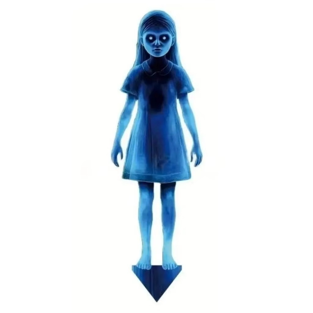Lighted Ghosts Outdoor Halloween Decoration, Metal Yard Stakes with Glowing Design