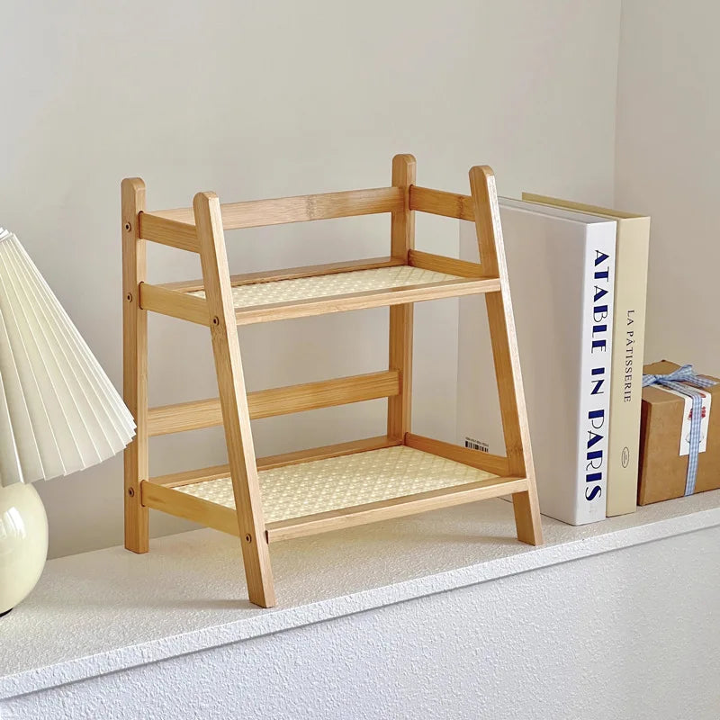 2 Tier Bamboo Kitchen Shelf - Kitchen Desk Organizer – alternate product view 3