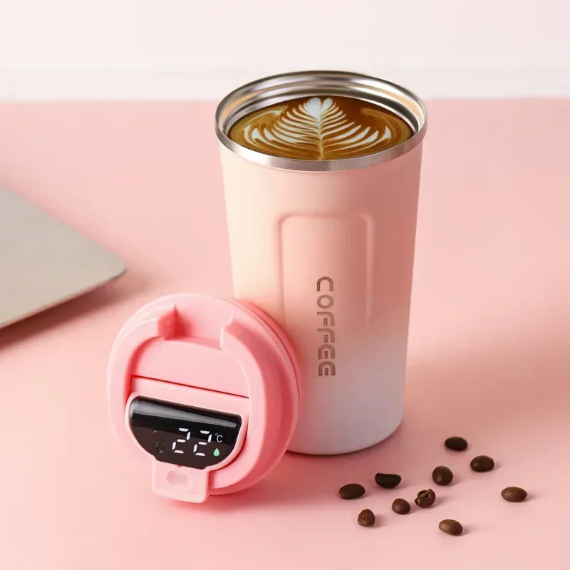 Stainless steel thermos mug with intelligent temperature display - TempMate – alternate product view 12