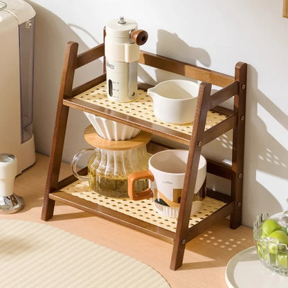 2 Tier Bamboo Kitchen Shelf - Kitchen Desk Organizer – alternate product view 2