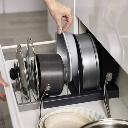 Expandable Pan & Lid Organizer – 7 or 10 Compartments – alternate product view 2