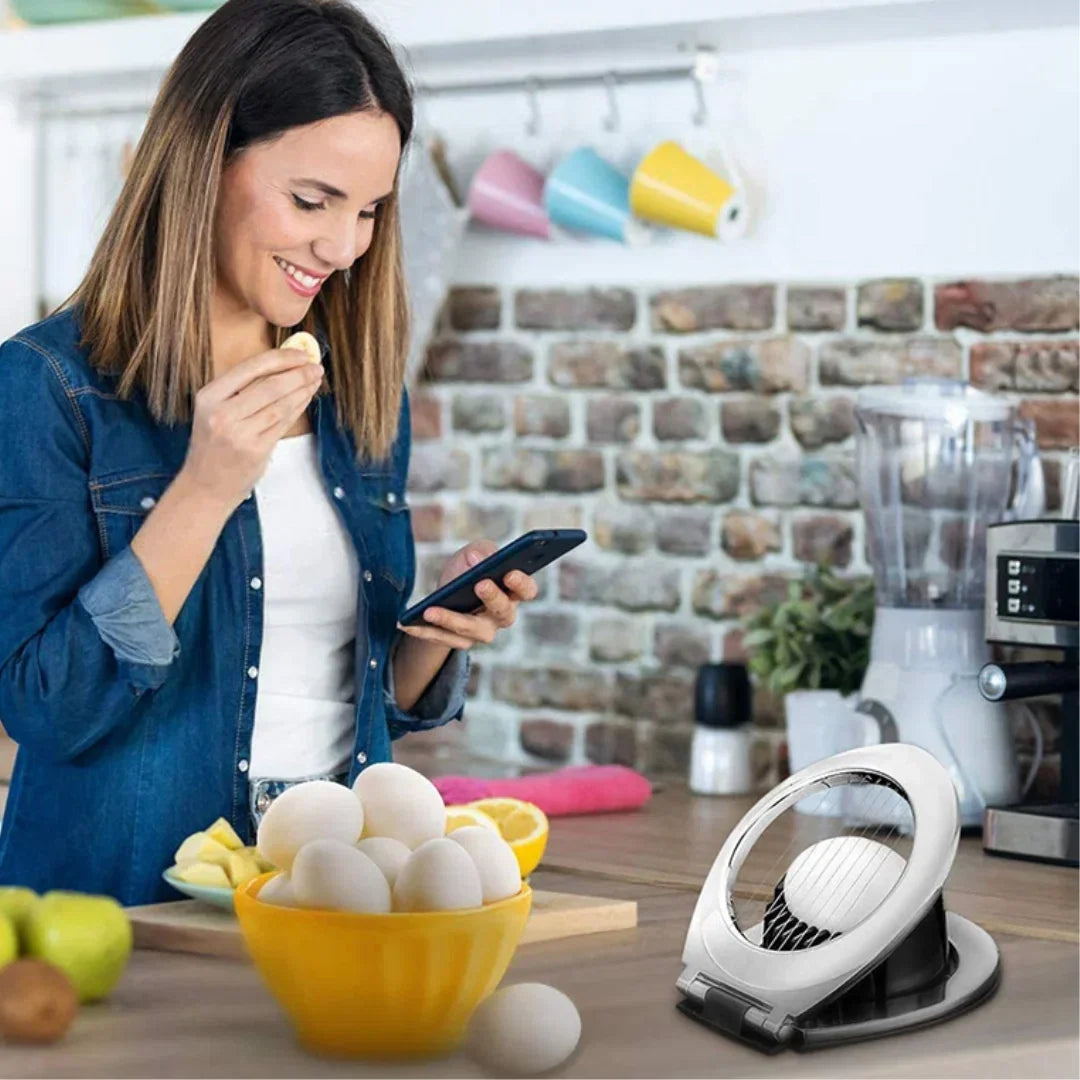 Stainless steel egg divider - slices, wedges & quarters in one – alternate product view 9