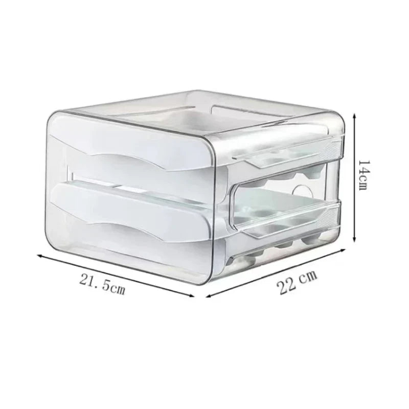 Two-Tier Refrigerator Egg Organizer – Pull-Out Drawer Design – alternate product view 4