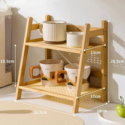 2 Tier Bamboo Kitchen Shelf - Kitchen Desk Organizer – alternate product view 6