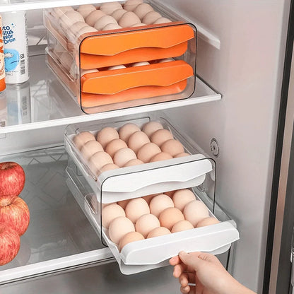 Two-Tier Refrigerator Egg Organizer – Pull-Out Drawer Design – alternate product view 2