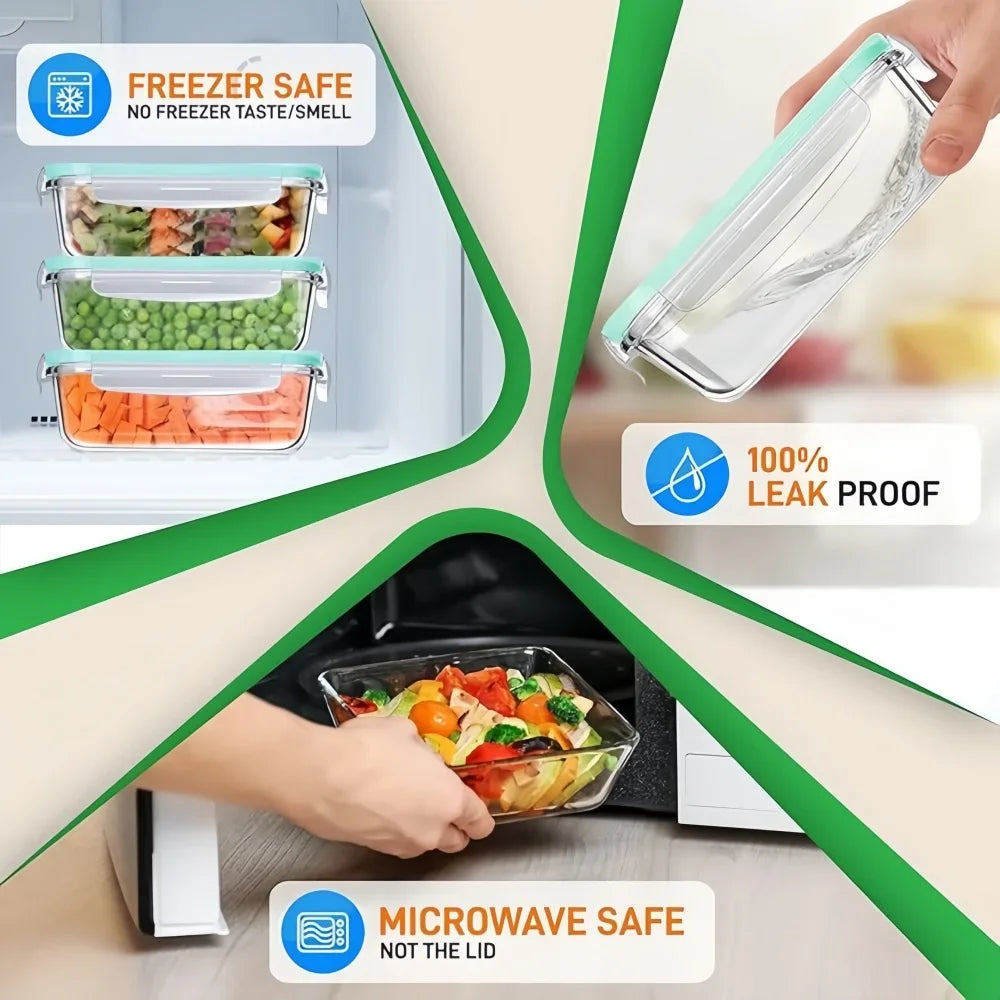 Glass food container set with lid – alternate product view 4