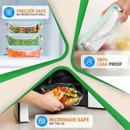 Glass food container set with lid – alternate product view 4