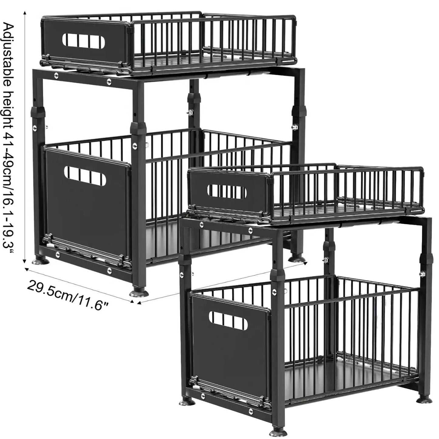 Extendable kitchen cabinet organizer 2 tiers – alternate product view 9