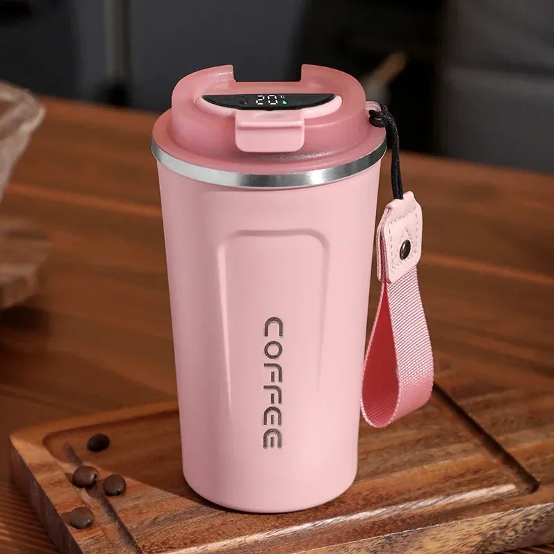 Stainless steel thermos mug with intelligent temperature display - TempMate – alternate product view 7