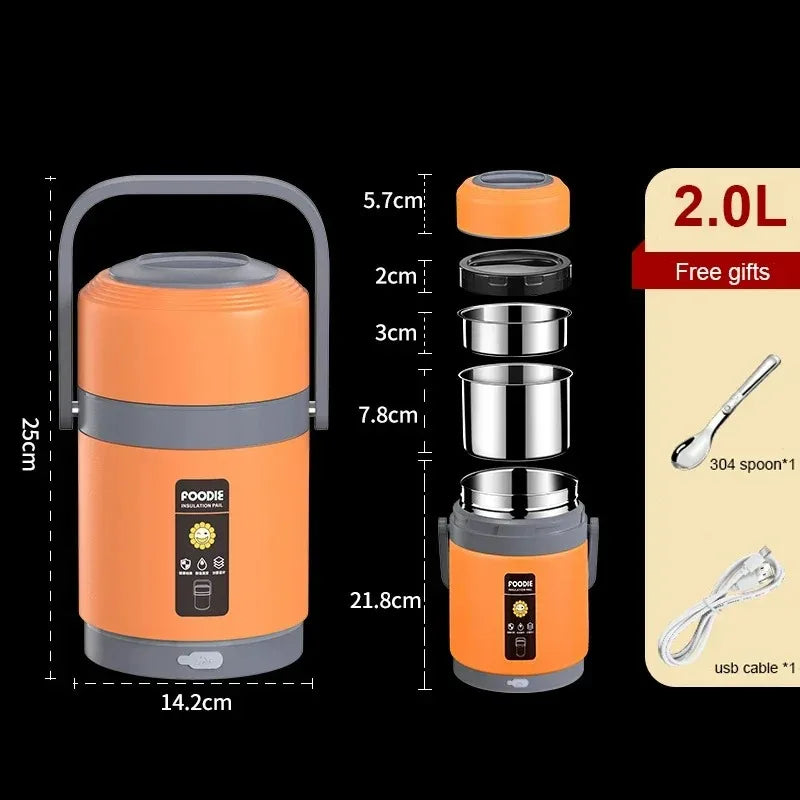 Electric lunch box USB with warming function 2.0 l – alternate product view 2