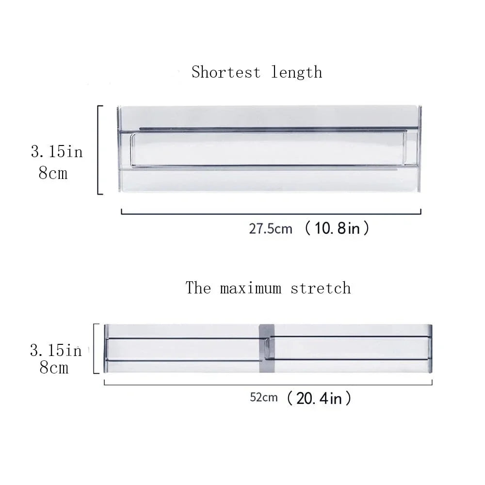 Plastic drawer divider, adjustable, transparent – alternate product view 4
