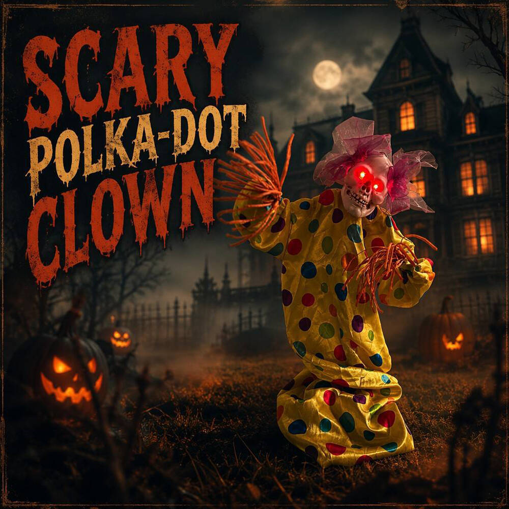 Halloween Decoration 39.4'' Scary Skeleton Clown Ornament Yard Stake Prop with Flashing Eyes and Spooky – alternate product v