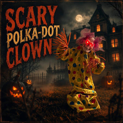 Halloween Decoration 39.4'' Scary Skeleton Clown Ornament Yard Stake Prop with Flashing Eyes and Spooky – alternate product v