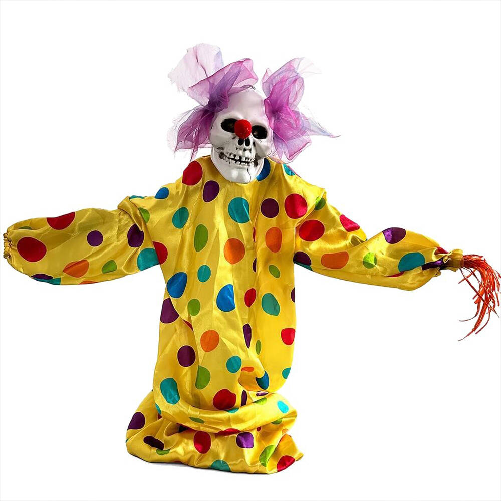 Halloween Decoration 39.4'' Scary Skeleton Clown Ornament Yard Stake Prop with Flashing Eyes and Spooky – alternate product v