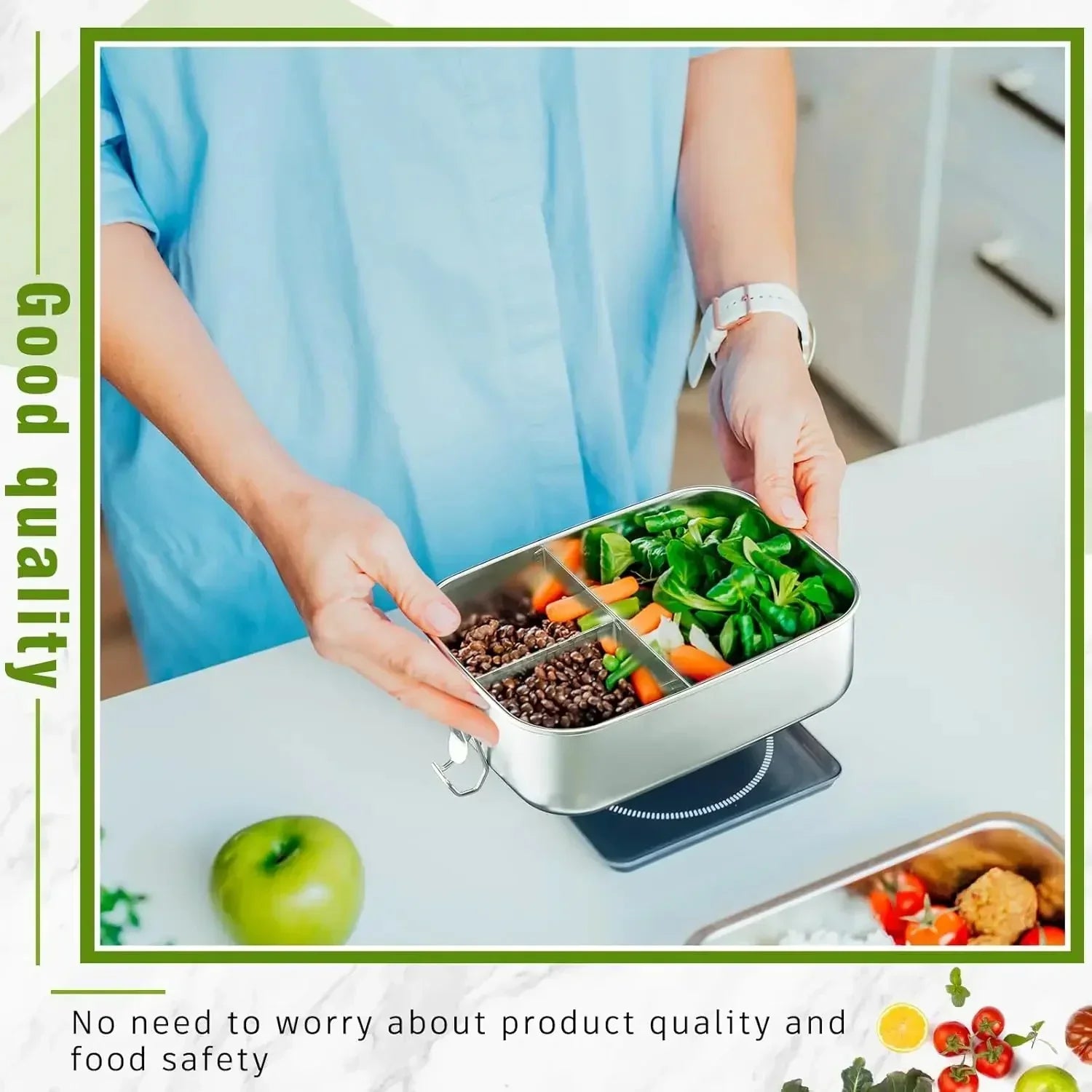 Lunch box stainless steel with swing top closure - BPA – alternate product view 5