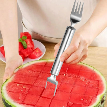 Stainless steel watermelon slicer with fork – alternate product view 2