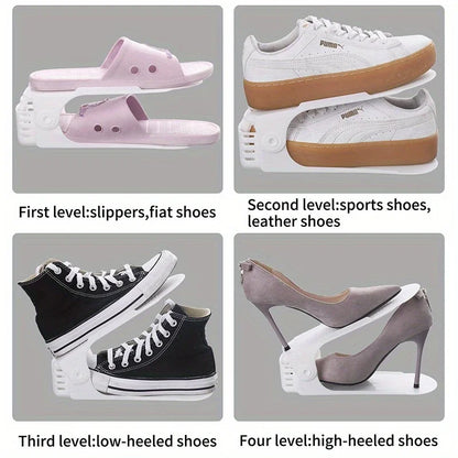 Shoe organizer adjustable 3 levels - space saving for hallways – alternate product view 2