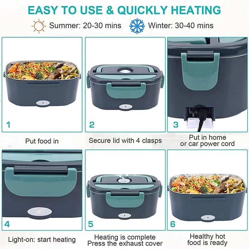 1.5L Electric Lunch Box Food Warmer 60W Portable Leakproof Heater - HeatBox – alternate product view 4