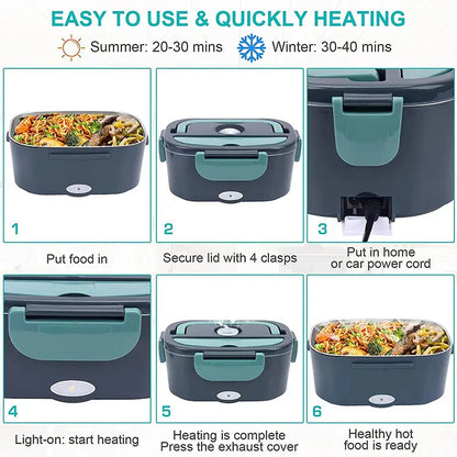 1.5L Electric Lunch Box Food Warmer 60W Portable Leakproof Heater - HeatBox – alternate product view 4