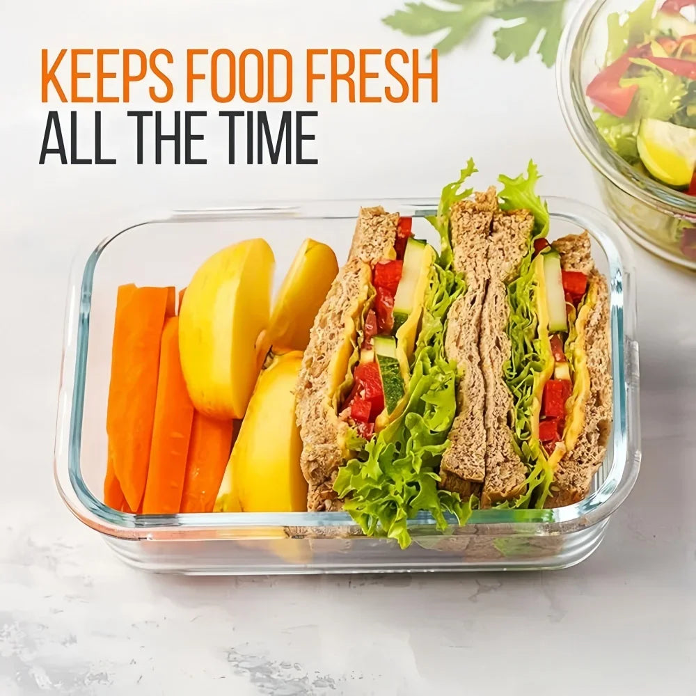 Glass food container set with lid – alternate product view 2