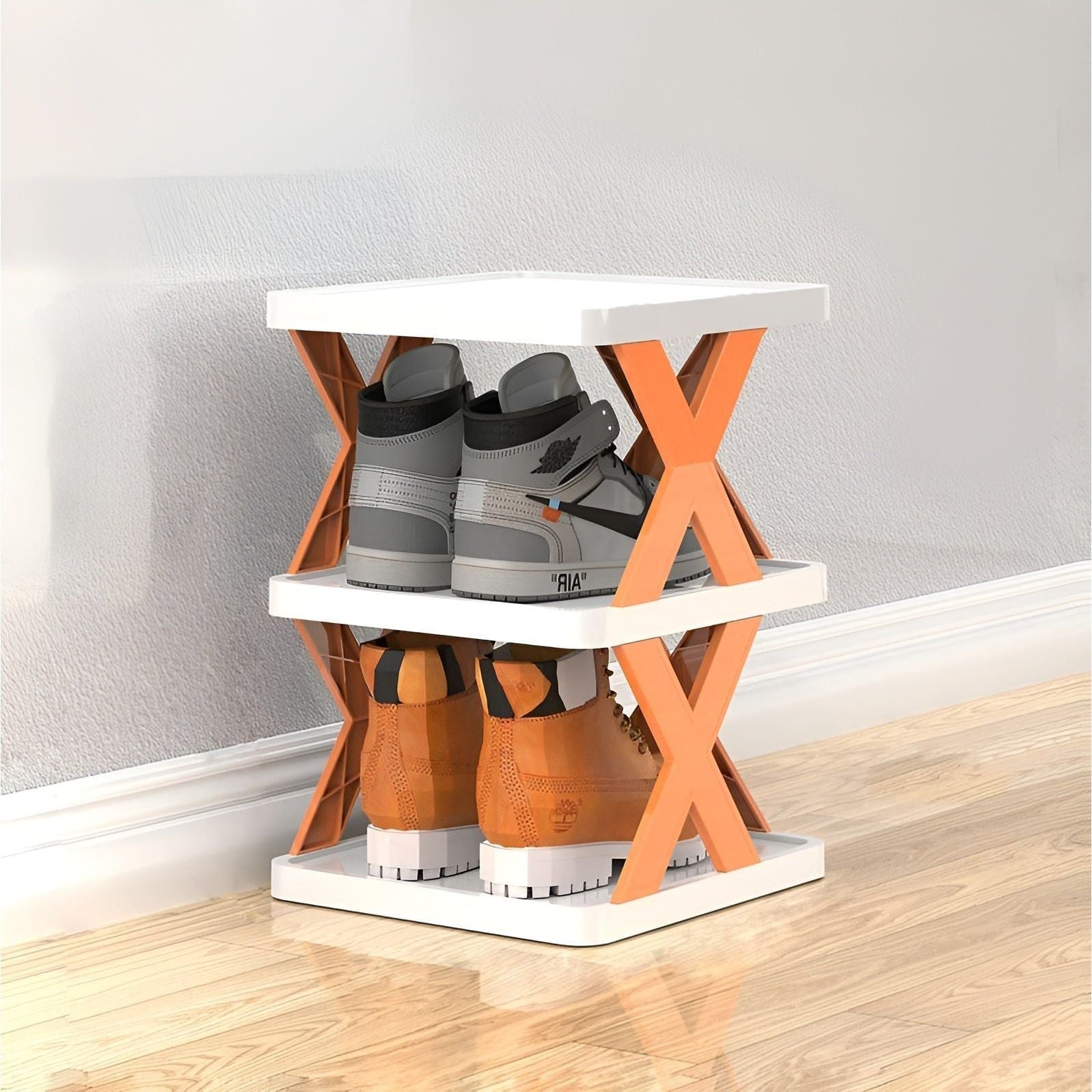 Shoe rack foldable with 3-7 layers