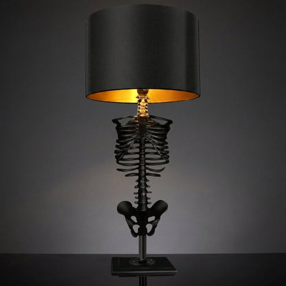 Resin Skeleton Desk Lamp 13.8 in Black Gothic Bedside Accent Light Warm Atmospheric Mood Lighting for – alternate product vie