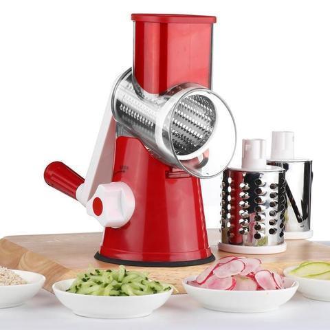 Rotating vegetable cutter with 3 stainless steel drums – alternate product view 7