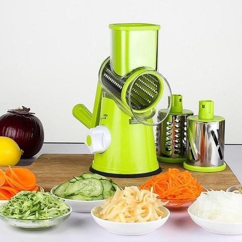 Rotating vegetable cutter with 3 stainless steel drums – alternate product view 6