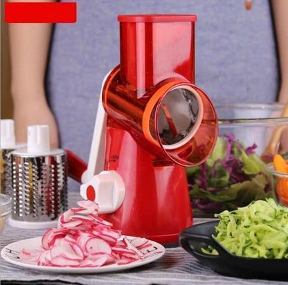 Rotating vegetable cutter with 3 stainless steel drums – alternate product view 2
