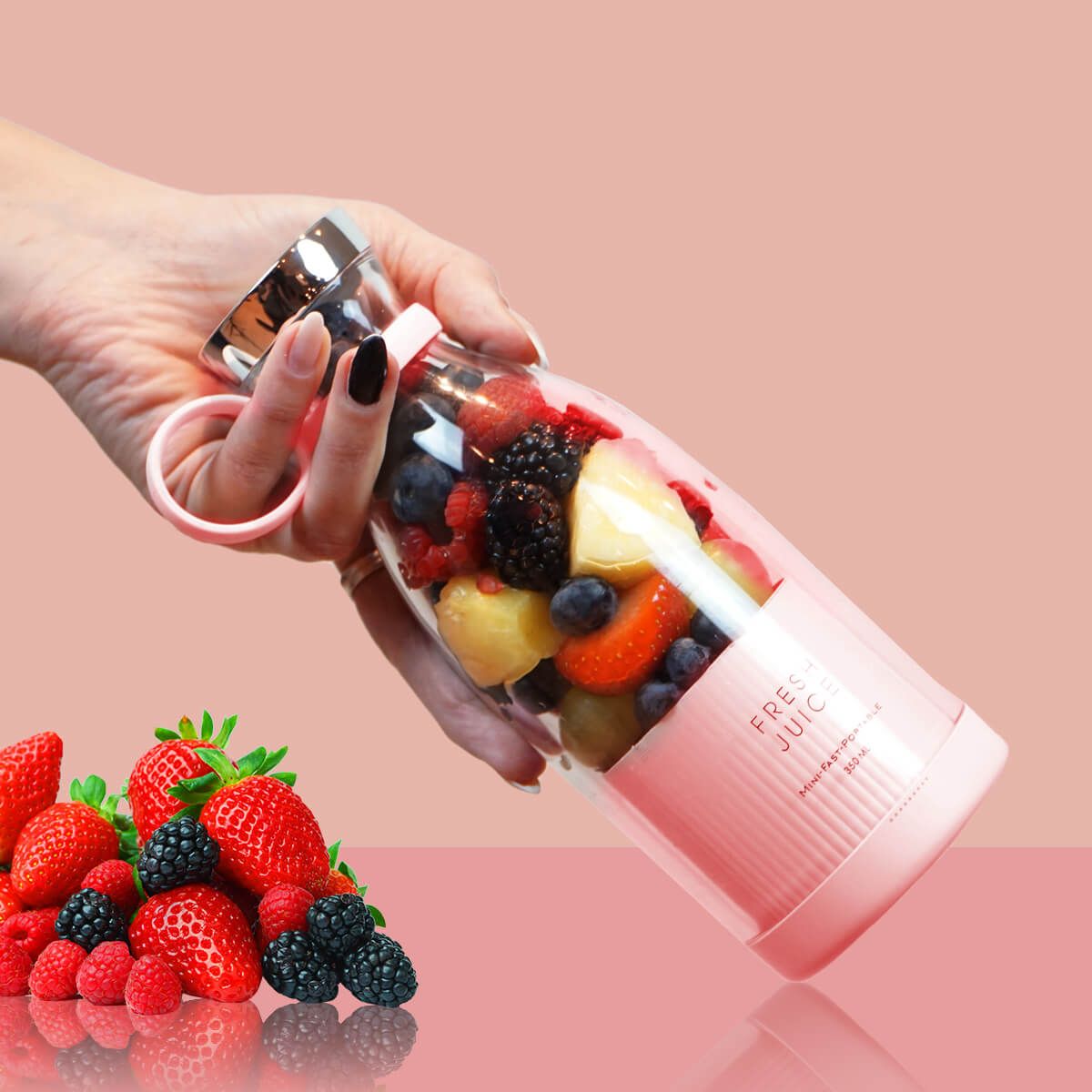 Portable Blender Bottle 420ml - fresh smoothies in seconds, wireless