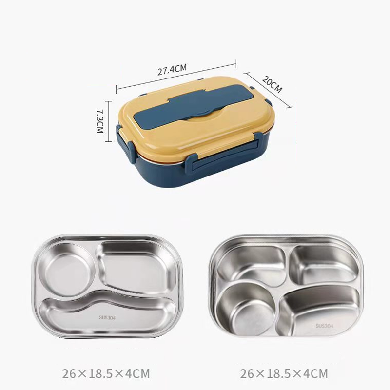 Lunch box stainless steel with 3 or 4 compartments – alternate product view 6