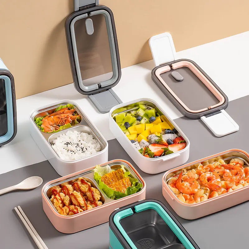 2-Layer Stainless Steel Bento Lunch Box - MealMate – alternate product view 3